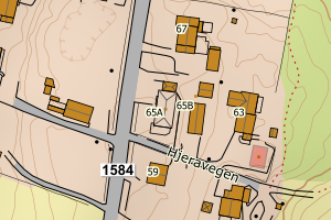 Kartbilde fra WMS-tjeneste av avviket