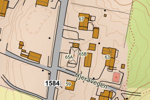 Kartbilde fra WMS-tjeneste av avviket