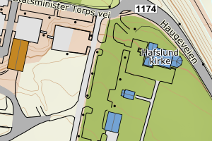 Kartbilde fra WMS-tjeneste av avviket