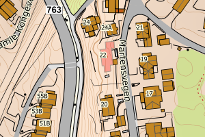 Kartbilde fra WMS-tjeneste av avviket
