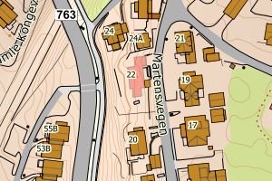 Kartbilde fra WMS-tjeneste av avviket