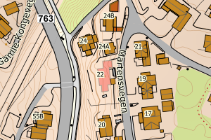 Kartbilde fra WMS-tjeneste av avviket