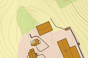 Kartbilde fra WMS-tjeneste av avviket