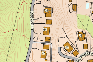 Kartbilde fra WMS-tjeneste av avviket