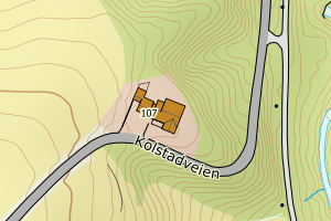 Kartbilde fra WMS-tjeneste av avviket