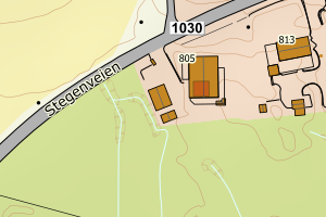 Kartbilde fra WMS-tjeneste av avviket