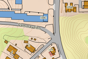 Kartbilde fra WMS-tjeneste av avviket
