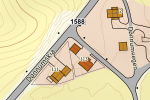 Kartbilde fra WMS-tjeneste av avviket