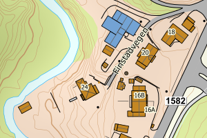 Kartbilde fra WMS-tjeneste av avviket