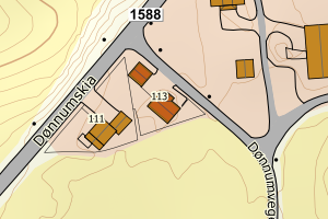 Kartbilde fra WMS-tjeneste av avviket