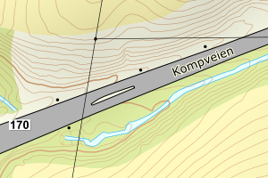 Kartbilde fra WMS-tjeneste av avviket