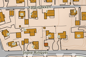 Kartbilde fra WMS-tjeneste av avviket