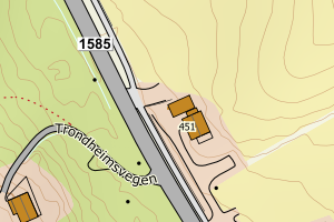 Kartbilde fra WMS-tjeneste av avviket