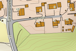 Kartbilde fra WMS-tjeneste av avviket