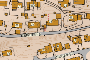 Kartbilde fra WMS-tjeneste av avviket