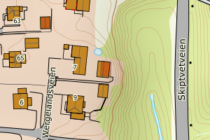 Kartbilde fra WMS-tjeneste av avviket