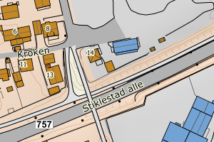 Kartbilde fra WMS-tjeneste av avviket
