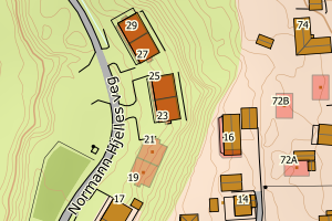 Kartbilde fra WMS-tjeneste av avviket