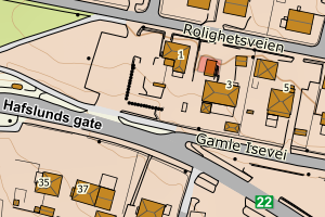 Kartbilde fra WMS-tjeneste av avviket