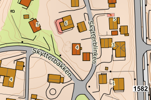 Kartbilde fra WMS-tjeneste av avviket