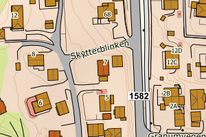 Kartbilde fra WMS-tjeneste av avviket