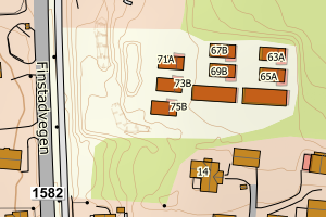 Kartbilde fra WMS-tjeneste av avviket