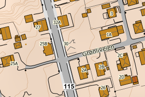 Kartbilde fra WMS-tjeneste av avviket