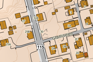 Kartbilde fra WMS-tjeneste av avviket