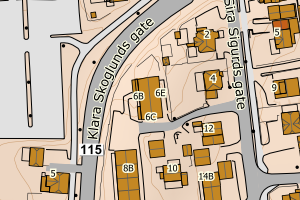 Kartbilde fra WMS-tjeneste av avviket