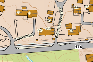 Kartbilde fra WMS-tjeneste av avviket