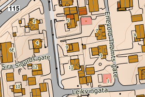 Kartbilde fra WMS-tjeneste av avviket