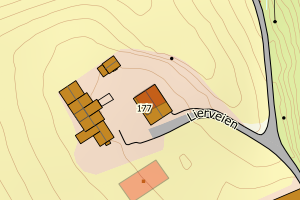 Kartbilde fra WMS-tjeneste av avviket