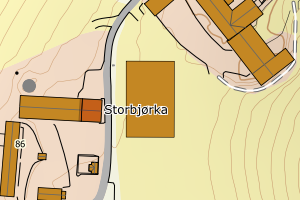 Kartbilde fra WMS-tjeneste av avviket