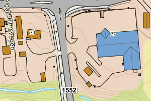 Kartbilde fra WMS-tjeneste av avviket