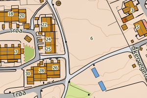 Kartbilde fra WMS-tjeneste av avviket