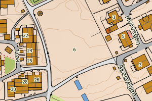 Kartbilde fra WMS-tjeneste av avviket