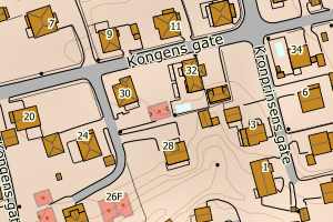 Kartbilde fra WMS-tjeneste av avviket