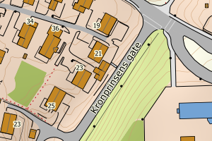 Kartbilde fra WMS-tjeneste av avviket