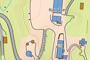 Kartbilde fra WMS-tjeneste av avviket