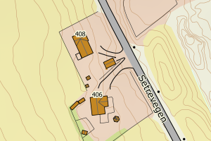 Kartbilde fra WMS-tjeneste av avviket