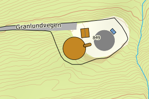 Kartbilde fra WMS-tjeneste av avviket