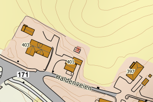 Kartbilde fra WMS-tjeneste av avviket