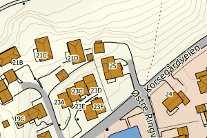 Kartbilde fra WMS-tjeneste av avviket