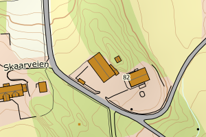 Kartbilde fra WMS-tjeneste av avviket