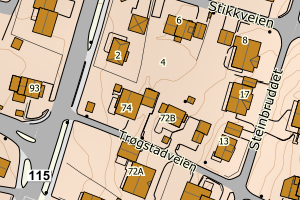 Kartbilde fra WMS-tjeneste av avviket