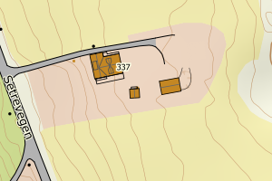 Kartbilde fra WMS-tjeneste av avviket