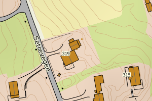 Kartbilde fra WMS-tjeneste av avviket