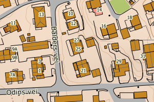 Kartbilde fra WMS-tjeneste av avviket