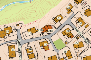 Kartbilde fra WMS-tjeneste av avviket