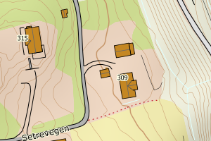 Kartbilde fra WMS-tjeneste av avviket